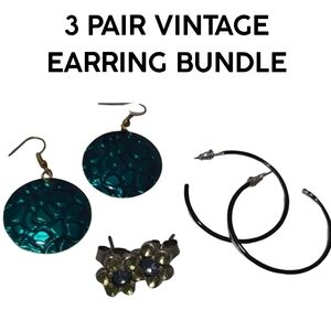 Elegant Earring Bundle - Teal, Black, Silver